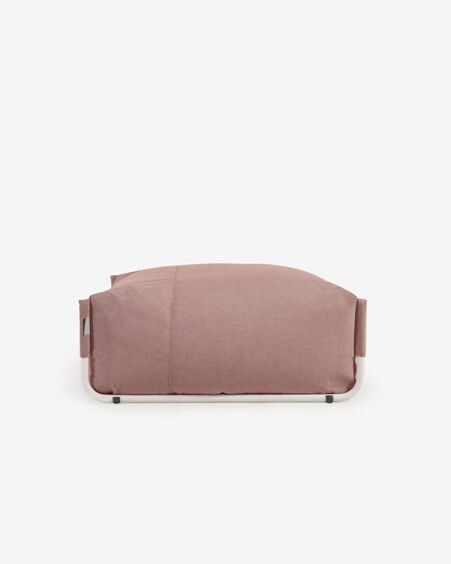 Puf sofá modular 100% para exterior Square terracota y aluminio blanco 101 x 101 cm