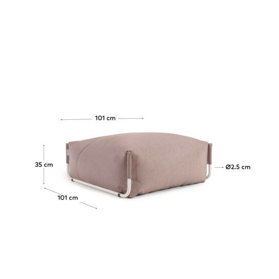 Puf sofá modular 100% para exterior Square terracota y aluminio blanco 101 x 101 cm