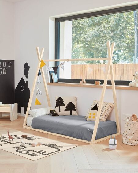 Set Alay funda nórdica, bajera y funda almohada algodón orgánico GOTS cuadros 90 x 190 cm