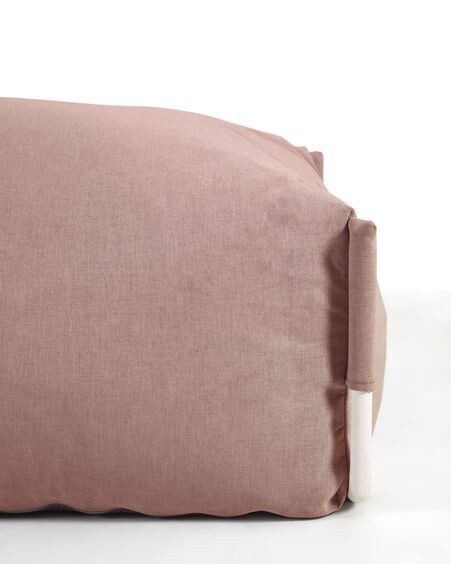Puf sofá modular 100% para exterior Square terracota y aluminio blanco 101 x 101 cm