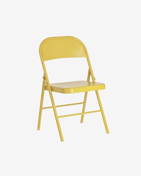 Silla plegable Aidana de metal mostaza