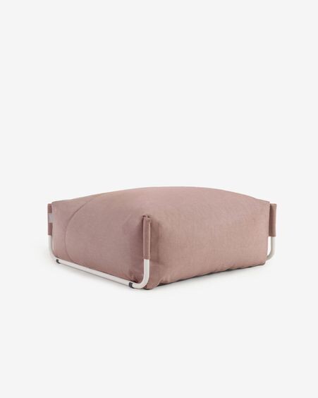 Puf sofá modular 100% para exterior Square terracota y aluminio blanco 101 x 101 cm