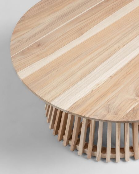 Mesa de centro Jeanette madera maciza de teca Ø 80 cm