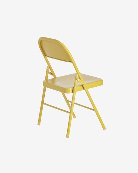 Silla plegable Aidana de metal mostaza