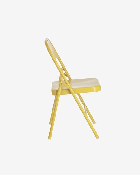 Silla plegable Aidana de metal mostaza