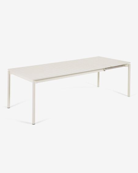 Mesa extensible de exterior Zaltana de aluminio con acabado blanco mate 180 (240) x 100 cm