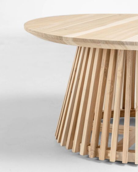 Mesa de centro Jeanette madera maciza de teca Ø 80 cm