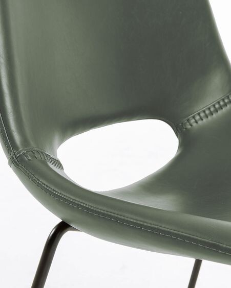 Silla Zahara verde y patas de acero acabado negro