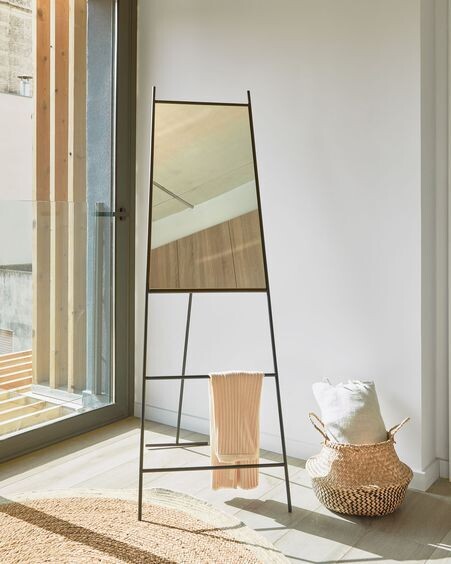 Espejo de pie Norland metal negro 55 x 166 cm