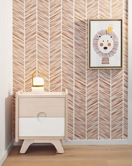 Mesita de noche Nunila chapa fresno y patas de madera maciza de fresno 40 x 47 cm FSC 100%