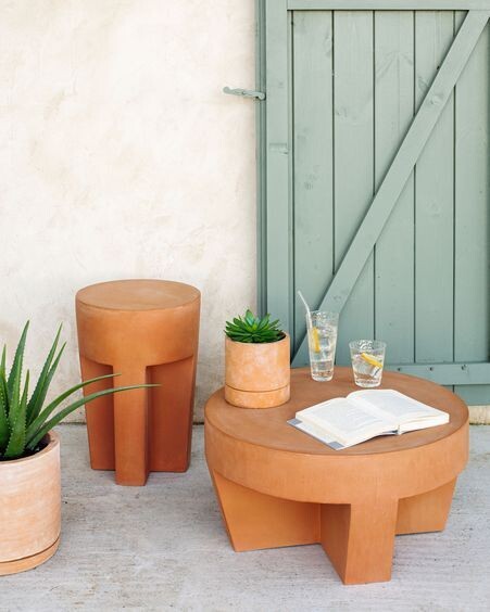 Mesa de centro redonda exterior Vilena de terracota Ø 60 cm