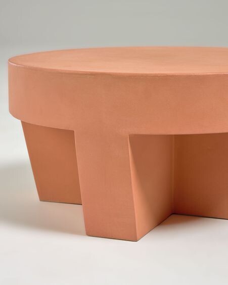 Mesa de centro redonda exterior Vilena de terracota Ø 60 cm
