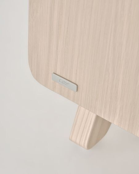 Mesita de noche Nunila chapa fresno y patas de madera maciza de fresno 40 x 47 cm FSC 100%