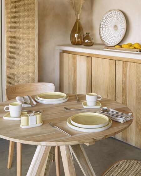 Mesa redonda Maial madera maciza teca Ø 90 cm
