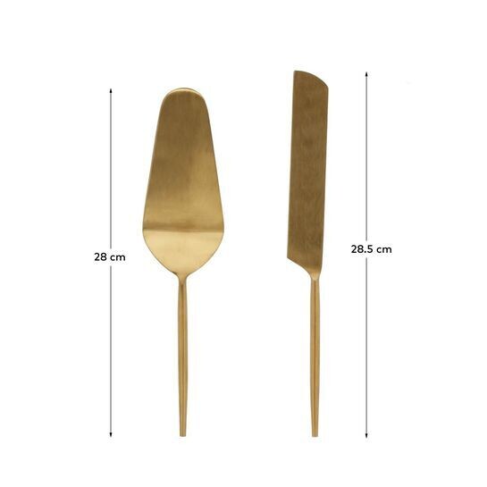 Set Lite de 2 cubiertos para pastel dorado