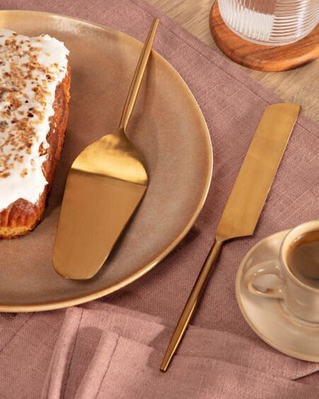 Set Lite de 2 cubiertos para pastel dorado