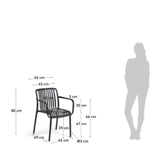 Silla de exterior Isabellini negro