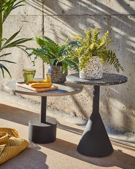 Mesa auxiliar Delano Ø 40 cm negro
