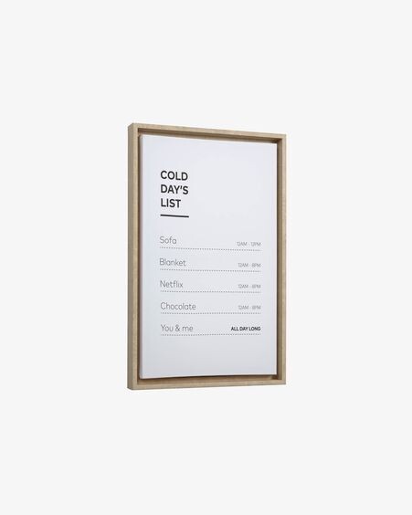Cuadro Annelise de madera cold day's list 50 x 30 cm