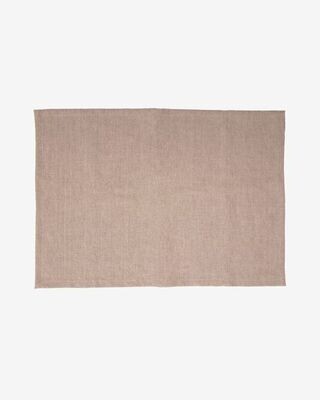 Set Abinadi de 2 individuales de algodón y lino beige 35 x 50 cm