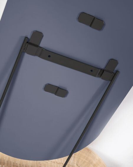 Espejo de pared grande Ebian con estante de ratán con acabado natural 80 x 29 cm