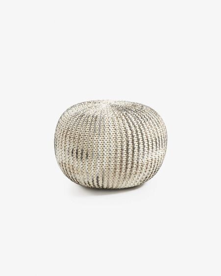 Puf Shott Ø 45 cm blanco y plata