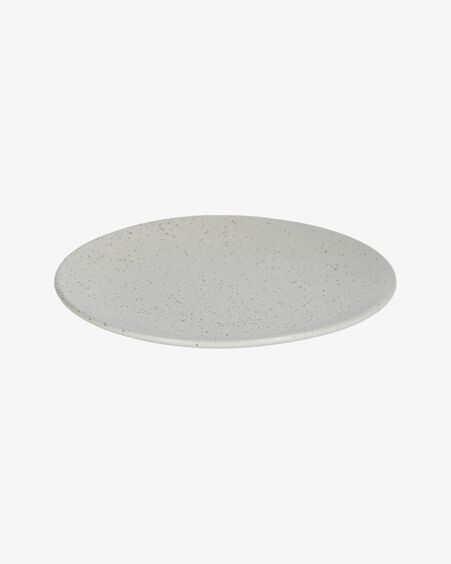 Plato plano Aratani de cerámica gris claro