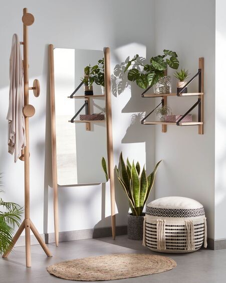 Perchero Nalini madera maciza de abedul 180 cm