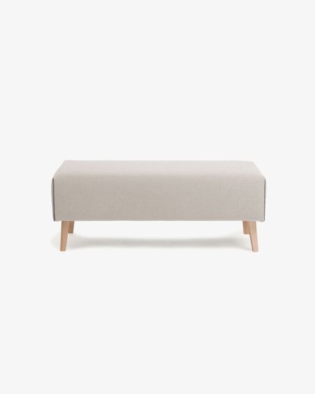 Banqueta Dyla beige de madera maciza de haya 111 cm