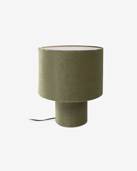 Lámpara de mesa Eastend de terciopelo verde