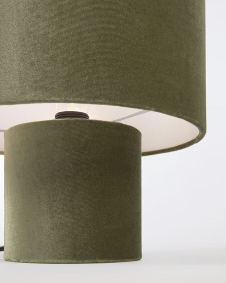 Lámpara de mesa Eastend de terciopelo verde