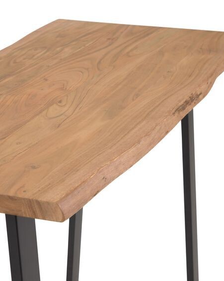 Mesa alta Alaia de madera maciza de acacia con acabado natural 140 x 60 cm