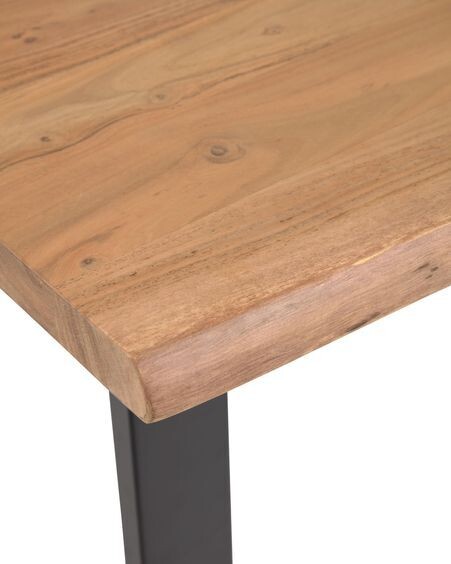 Mesa alta Alaia de madera maciza de acacia con acabado natural 140 x 60 cm