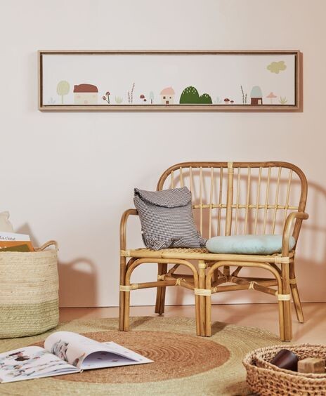 Cojín para suelo Etelvina 100% algodón orgánico GOTS turquesa Ø 35 cm
