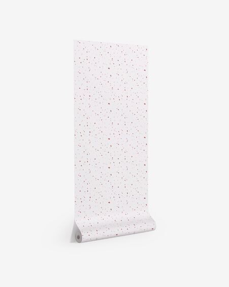 Papel pintado Nerta blanco estampado de terrazo terracota y rosa 10x0,53 m FSC MIX Credit