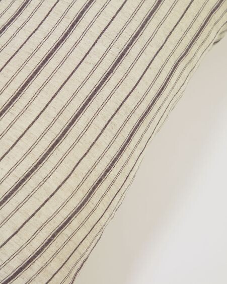 Funda cojín Etna 100% lino rayas marrón 30 x 50 cm