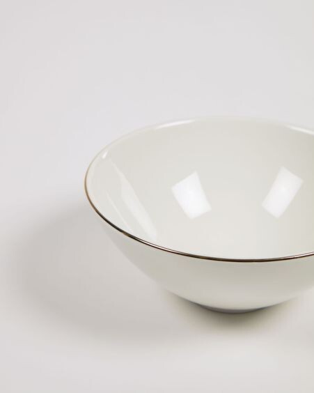 Bol pequeño Taisia de porcelana blanco