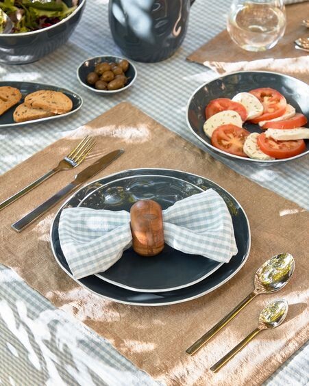 Plato de postre Pontis de porcelana azul