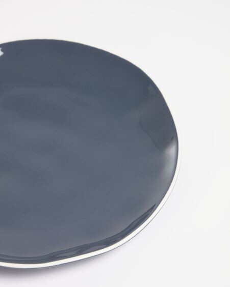 Plato de postre Pontis de porcelana azul