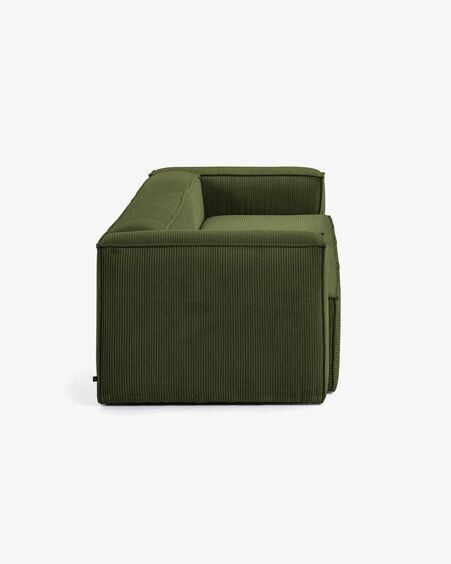 Sofá Blok 2 plazas pana gruesa verde 210 cm
