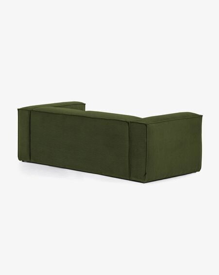 Sofá Blok 2 plazas pana gruesa verde 210 cm