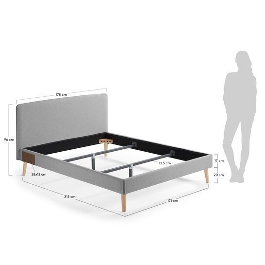 Funda cama Dyla gris 160 x 200 cm
