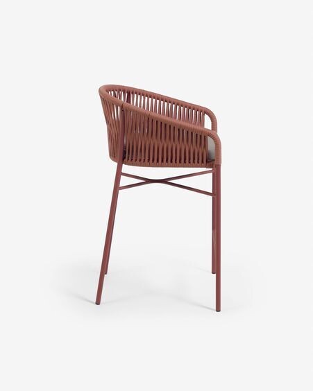 Taburete Yanet de cuerda terracota y acero galvanizado altura 65 cm