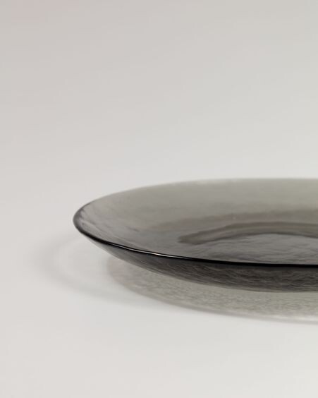 Plato de postre Syna de cristal gris