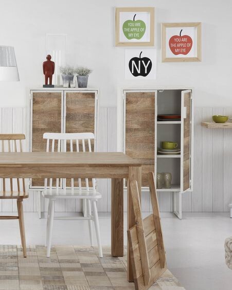 Mesa extensible Isbel 120 (200) x 75 cm madera maciza de roble