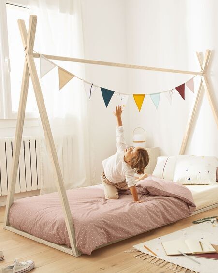 Set Betiana funda nórdica, bajera y funda almohada algodón orgánico GOTS topos 60 x 120 cm