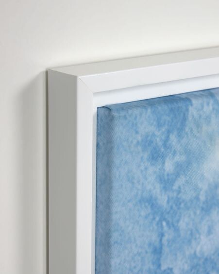Set Maeva de 2 cuadros de madera blanco aguas azul y blanco 40 x 40 cm