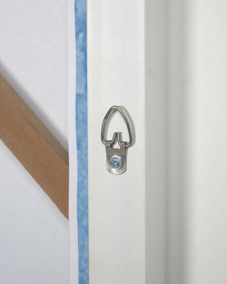 Set Maeva de 2 cuadros de madera blanco aguas azul y blanco 40 x 40 cm