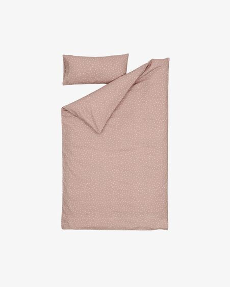 Set Betiana funda nórdica, bajera y funda almohada algodón orgánico GOTS topos 60 x 120 cm