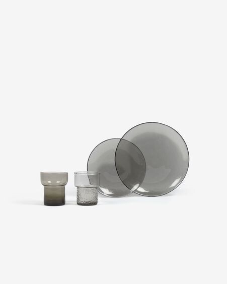 Plato de postre Syna de cristal gris